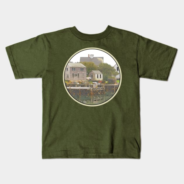 Port Clyde Village Maine Kids T-Shirt by Alpen Designs